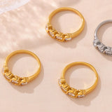 Stainless Steel Inlaid Zircon Ring thumbnail 2