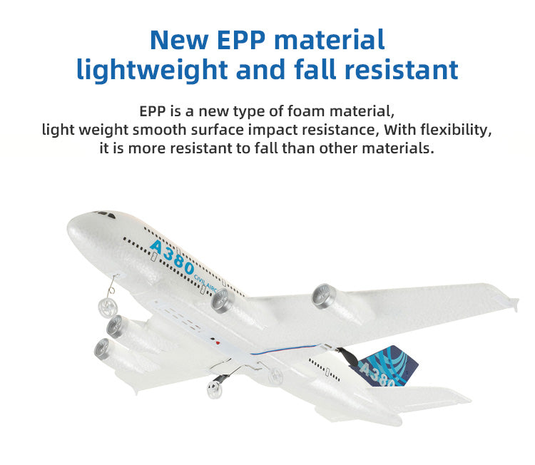 A380 Airbus RC Airplane – 2.4GHz Foam Fixed Wing RC Plane Easy Fly RTF Model