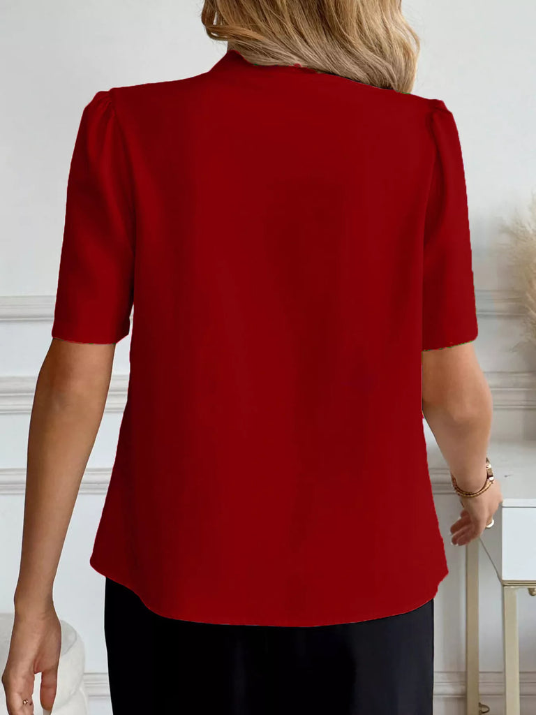 V-Neck Button-Down Shirt