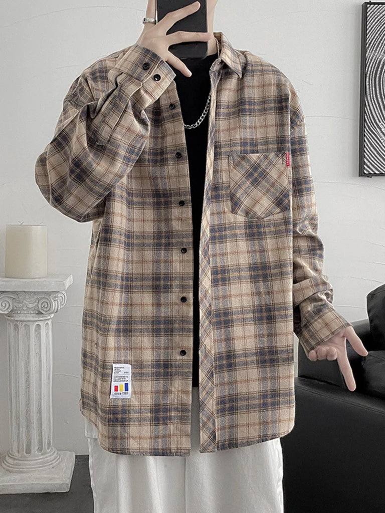 Men's Plus Size Plaid Button Up Shirt