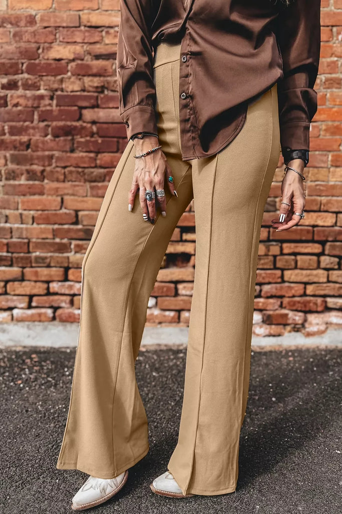 High Waist Full Length Regular Fit Pants