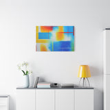 Abstract Color Field Matte Canvas Print — Vibrant Blue, Yellow & Red Stretched Wall Art thumbnail 72