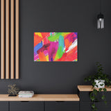 Abstract Rainbow Brushstrokes Matte Canvas Wall Art — Vibrant Stretched 1.25" thumbnail 73