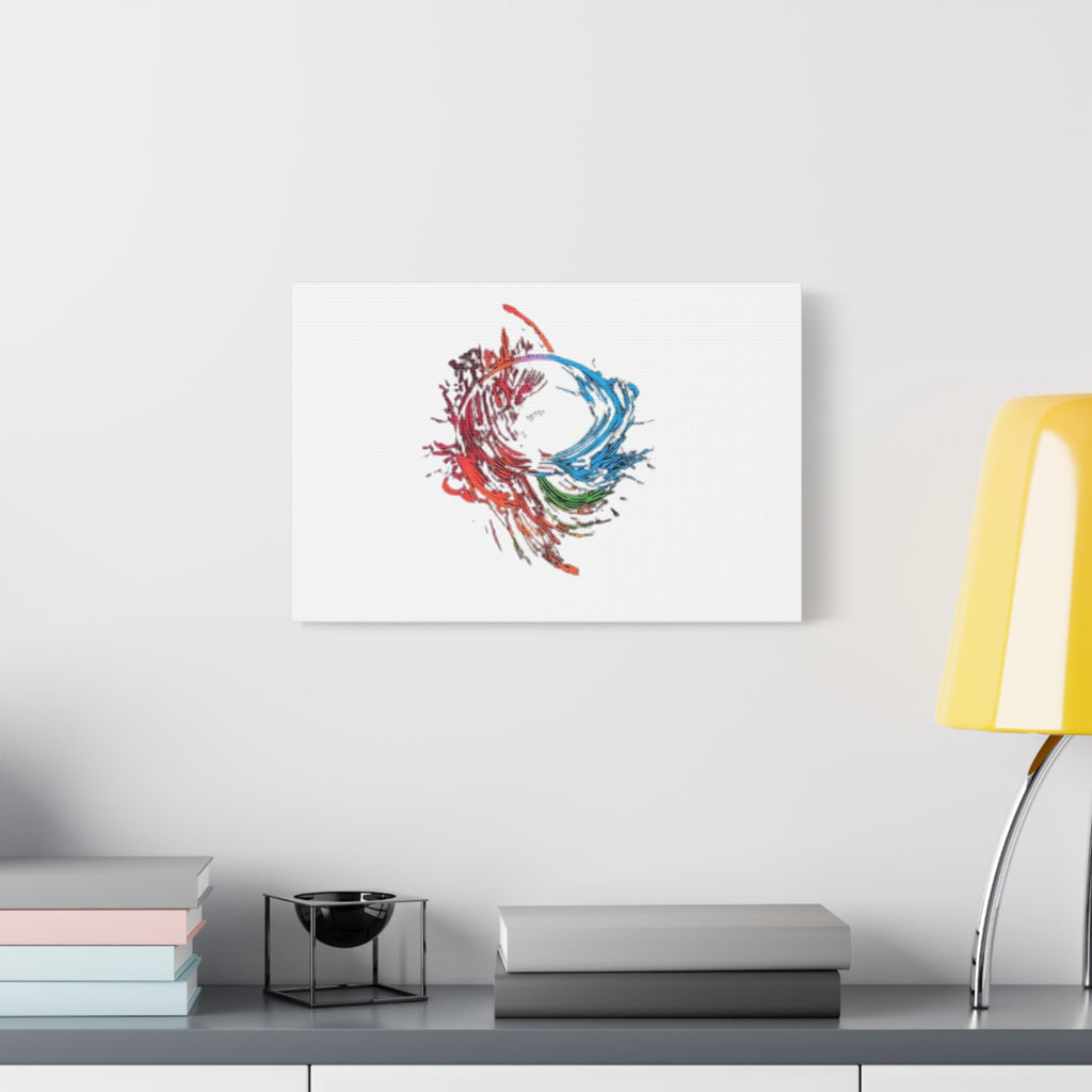Abstract Color Splash Canvas Print — Modern Watercolor Circle Art on Matte Stretched Canvas