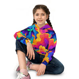 Kids' Psychedelic Cloud Hoodie – Colorful All-Over Print thumbnail 6