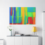 Abstract Rainbow Blocks Matte Canvas Print thumbnail 99