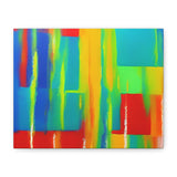 Abstract Rainbow Blocks Matte Canvas Print thumbnail 3