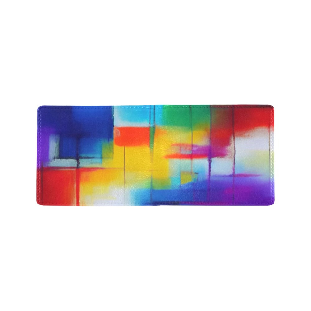 Bifold Stylish Men’s Wallet – PU Leather All-Over Print Slim Card & Cash Wallet