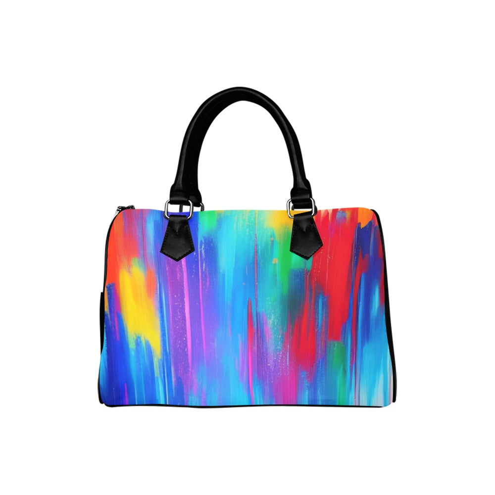 Watercolor Art Barrel Handbag – Canvas & PU Leather Printed On Demand