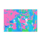 Neon Splash Abstract Canvas Print – Bright Pink & Aqua Modern Wall Art thumbnail 8