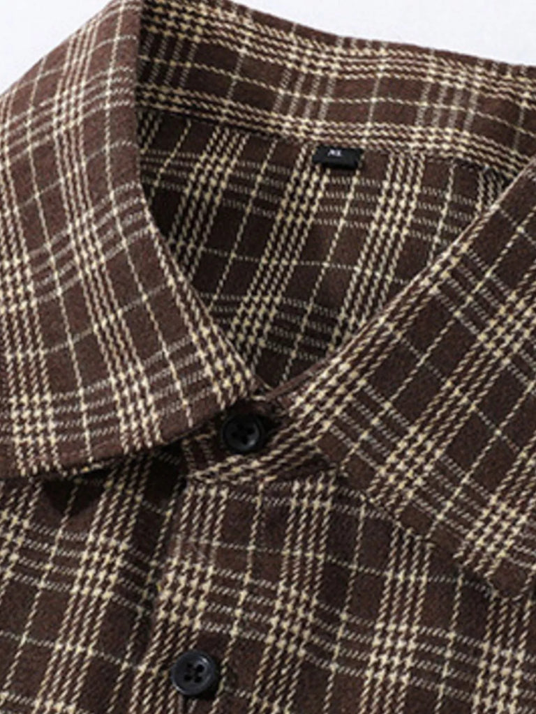 Men's Plus Size Plaid Short Sleeve Shirt