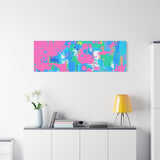 Neon Splash Abstract Canvas Print – Bright Pink & Aqua Modern Wall Art thumbnail 93