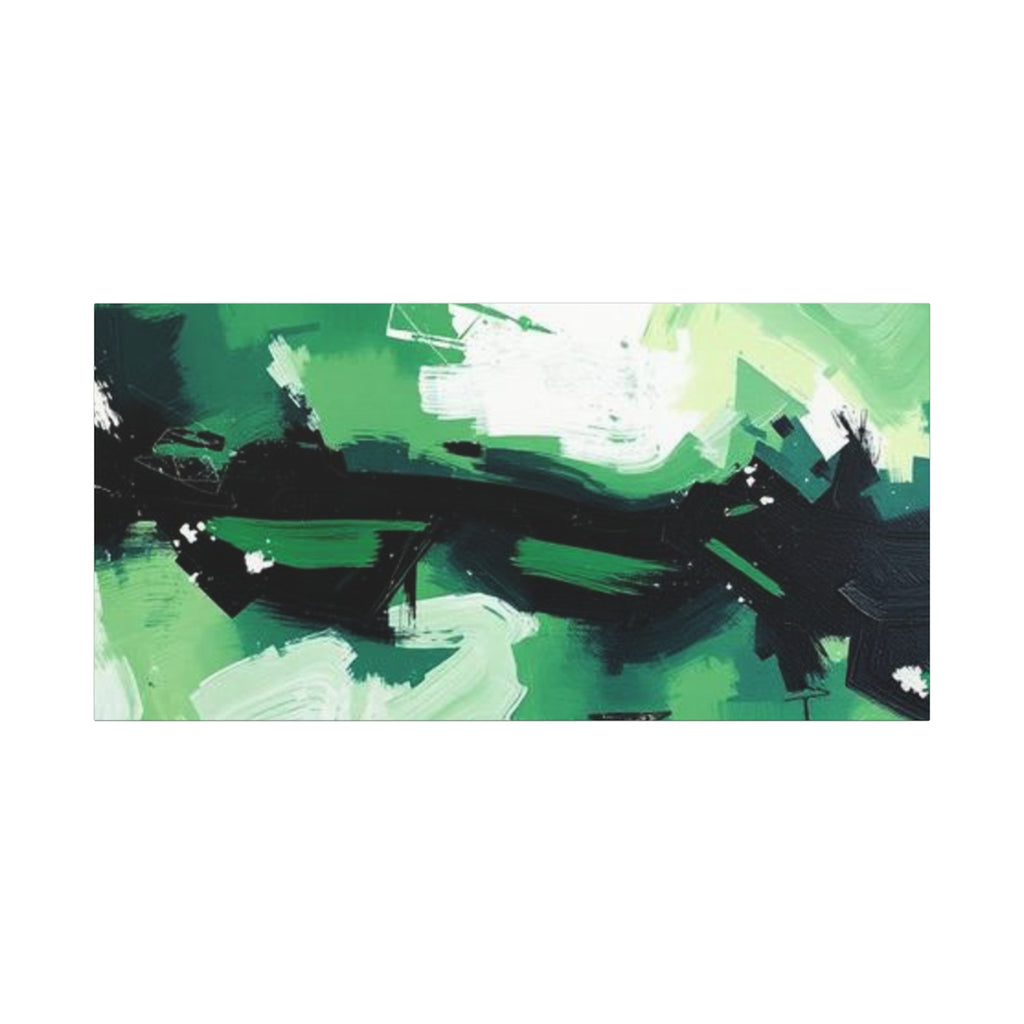 Abstract Green Brushstroke Canvas Print