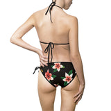 Floral Hibiscus Tie-Side Bikini – Women's Tropical Swimwear thumbnail 3