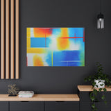 Abstract Color Field Matte Canvas Print — Vibrant Blue, Yellow & Red Stretched Wall Art thumbnail 88