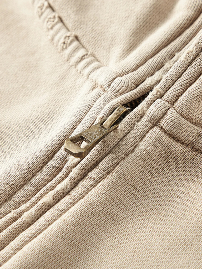 Men's Washed Quarter-Zip Hoodie with Kangaroo Pocket