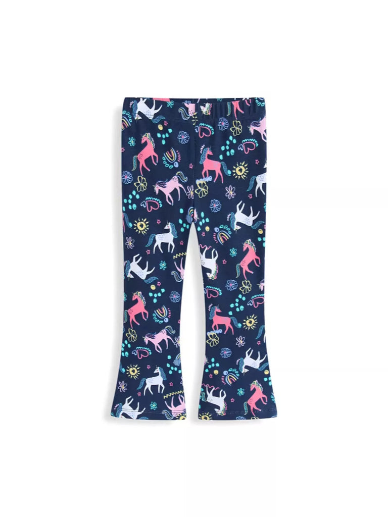 Children's Unicorn Print Flare Leggings