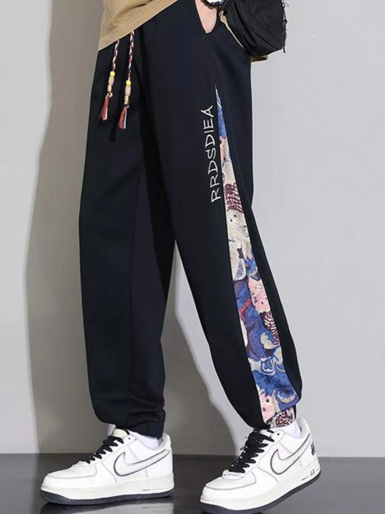 Men's Plus Size Casual Bear Print Side Panel Sweatpants