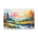 Watercolor Mountain Landscape Matte Canvas Wall Art, Stretched 1.25" thumbnail 4