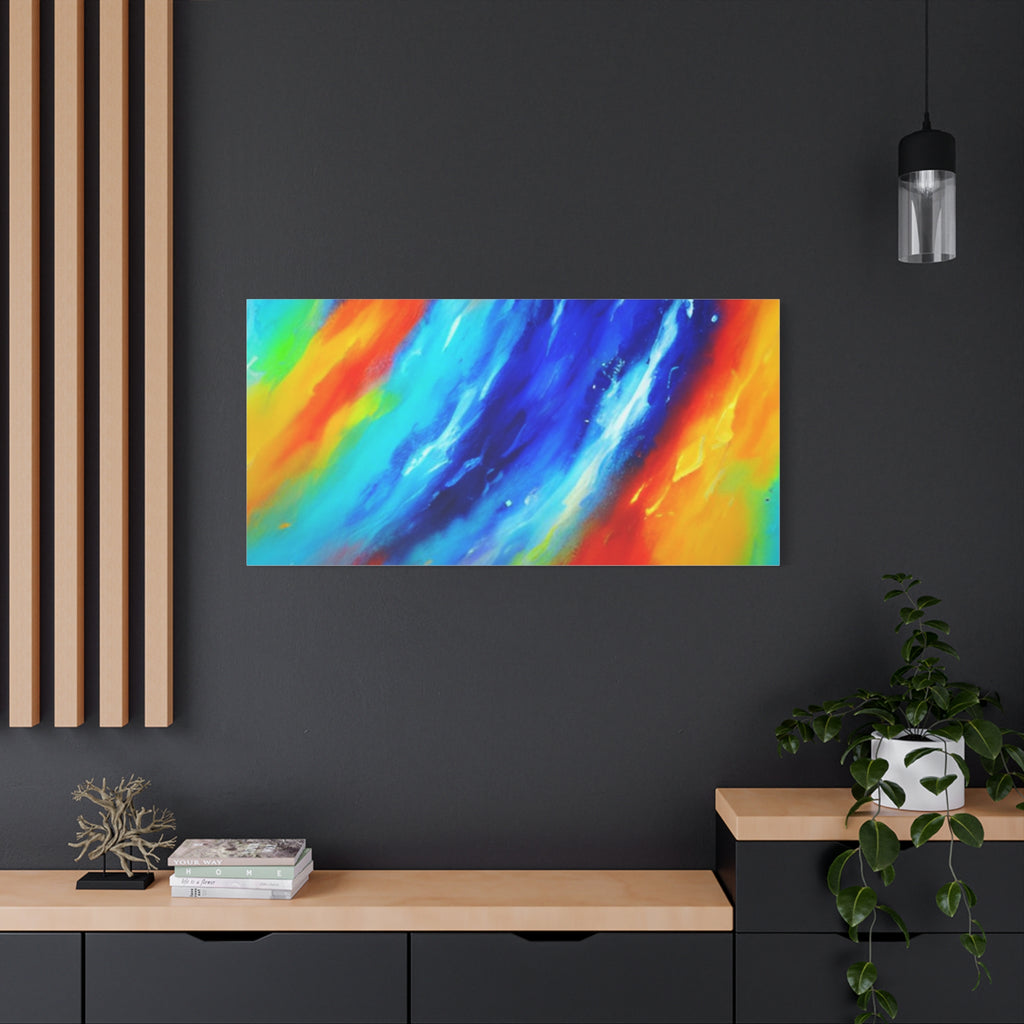 Abstract Rainbow Wave Matte Canvas Print — Vibrant Stretched Wall Art