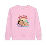 Nap Time Champion Toddler Sweatshirt — Cute Sleeping Baby Graphic thumbnail 5