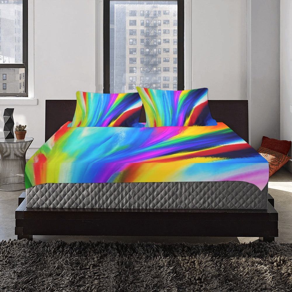 Abstract Art 3-Piece Bedding Set – Duvet Cover & Pillowcases, 86"x70", Soft Polyester Print
