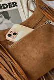 Suede Fringe Adjustable Strap Shoulder Bag thumbnail 7
