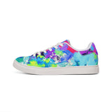 Abstract Neon Splash Leather Sneakers — Men's Low-Top Street Shoes thumbnail 3