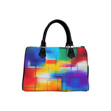 Watercolor Art Barrel Handbag – Canvas & PU Leather Printed On Demand thumbnail 3