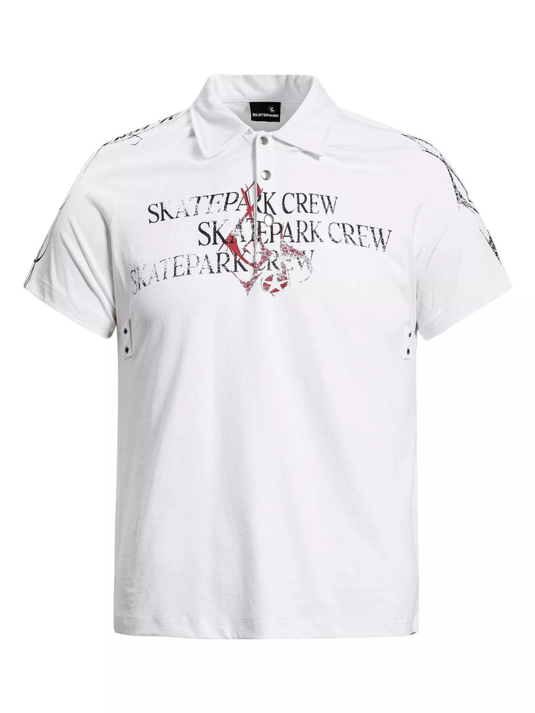 Men's Letter Short Sleeve Polo