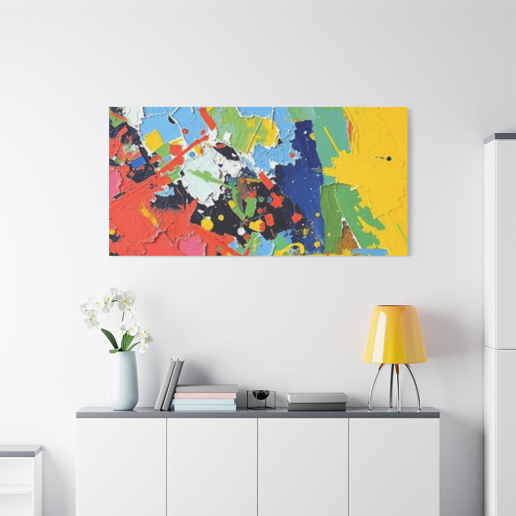 Abstract Color Splash Matte Canvas — Stretched Wall Art