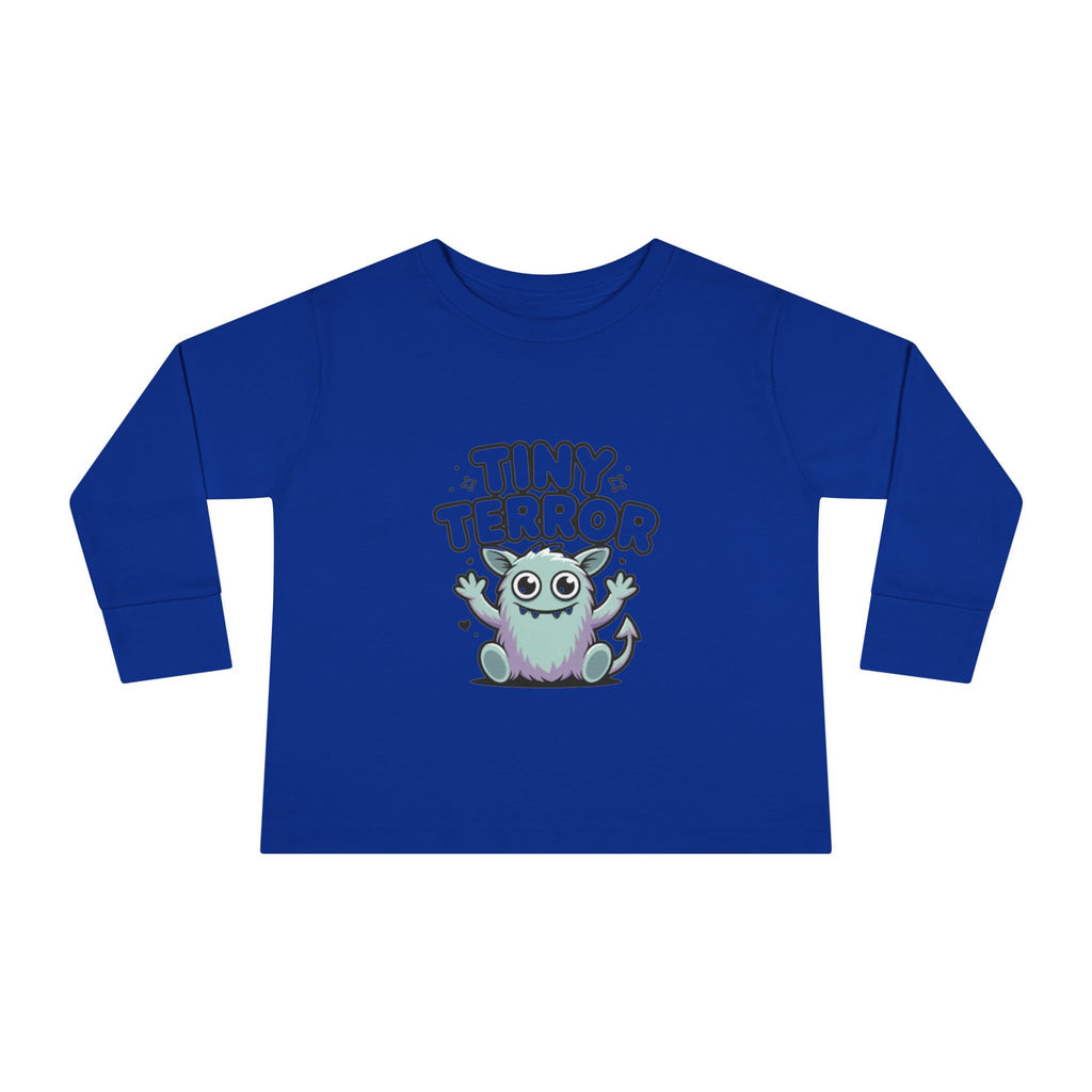 Toddler Tee — "Tiny Terror" Cute Monster Long-Sleeve Shirt