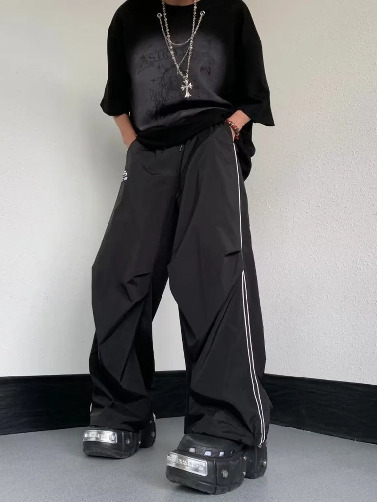 Men's Striped Wide Leg Pants