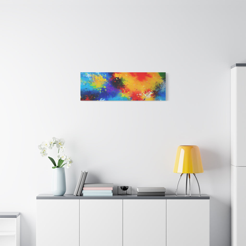 Abstract Color Splash Matte Canvas Print — Vibrant Stretched Wall Art