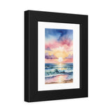 Sunset Ocean Watercolor Framed Poster — Beach Wall Art Print thumbnail 2
