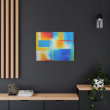 Abstract Color Field Matte Canvas Print — Vibrant Blue, Yellow & Red Stretched Wall Art thumbnail 67