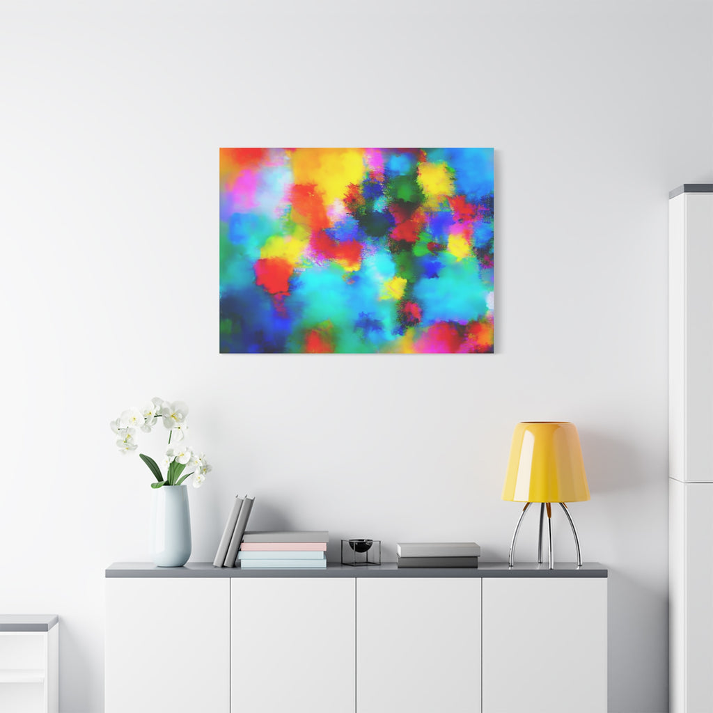 Abstract Rainbow Splash Matte Canvas Print