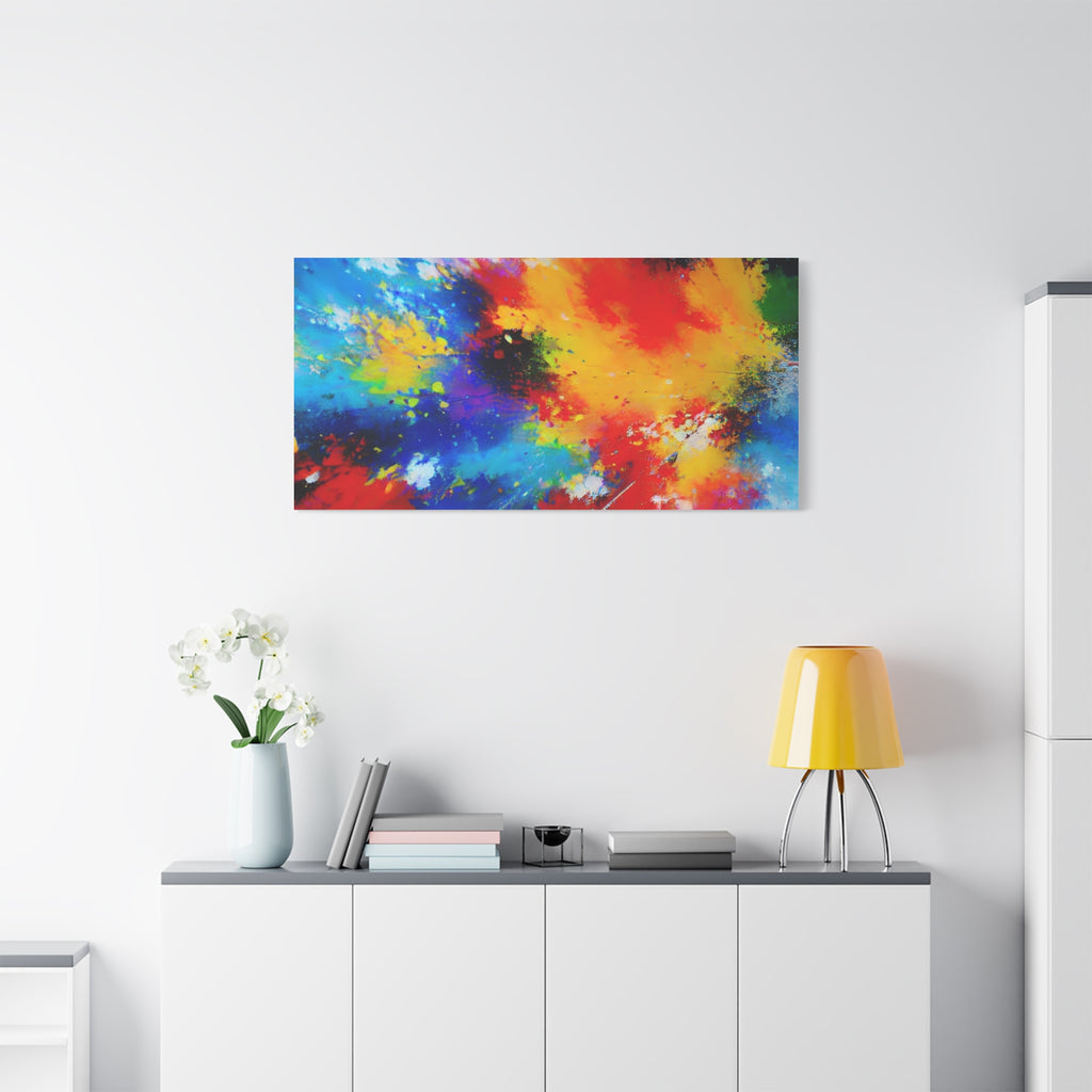 Abstract Color Splash Matte Canvas Print — Vibrant Stretched Wall Art