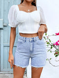 Frayed Hem Denim Shorts thumbnail 4
