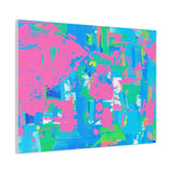 Neon Splash Abstract Canvas Print – Bright Pink & Aqua Modern Wall Art thumbnail 77