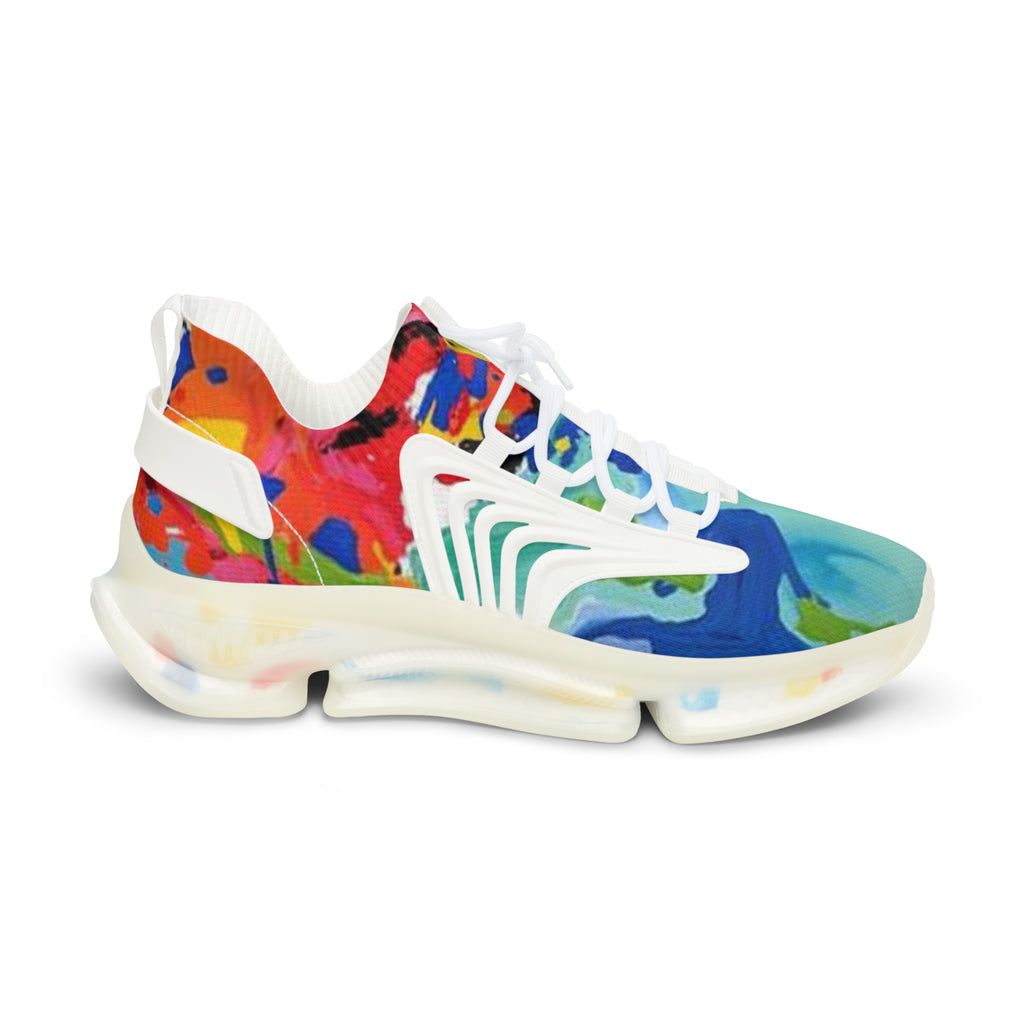 Men's Color Splash Mesh Sneakers — Vibrant Lightweight Athletic Shoes