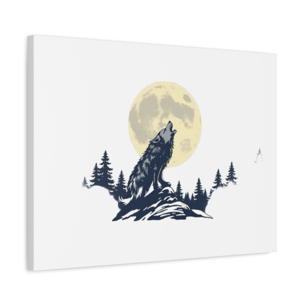 Howling Wolf Moon Matte Canvas Wall Art — Stretched 1.25"