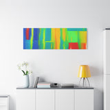 Abstract Rainbow Blocks Matte Canvas Print thumbnail 93