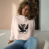 Angel Rider Crop Hoodie — Gothic Winged Angel Graphic Crop Sweatshirt thumbnail 8