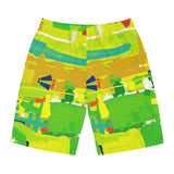 Men's Vibrant Abstract Board Shorts — Tropical Green AOP thumbnail 2