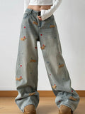 Embroidered Wide Leg Jeans thumbnail 6