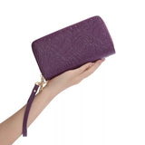 Embossed Floral Pattern Double Zipper Wallet thumbnail 4
