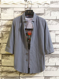 Men's Plus Size Button Up 3/4 Sleeve Shirt thumbnail 7