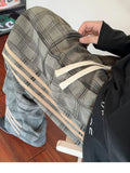 Men's Plaid Wide-Leg Pants with Side Stripes thumbnail 5