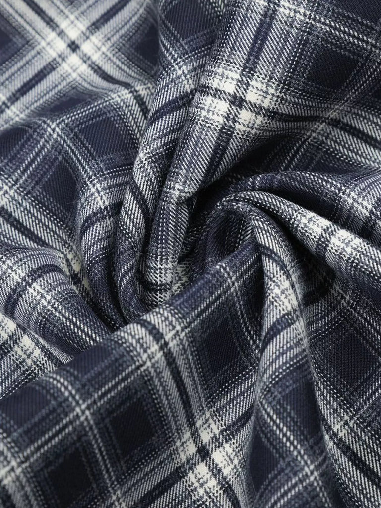 Men's Plaid Wide-Leg Pants